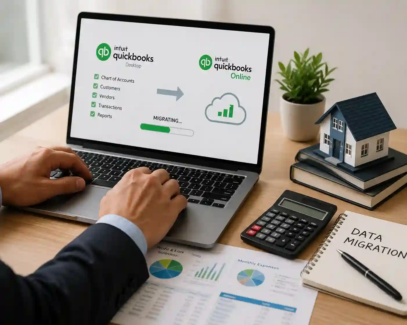 Accounting data migration from QuickBooks Desktop to Online for real estate investors