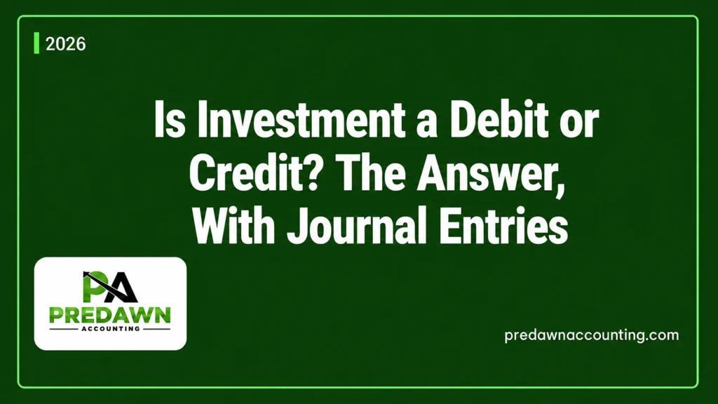 Is Investment a Debit or Credit? The Answer, With Journal Entries