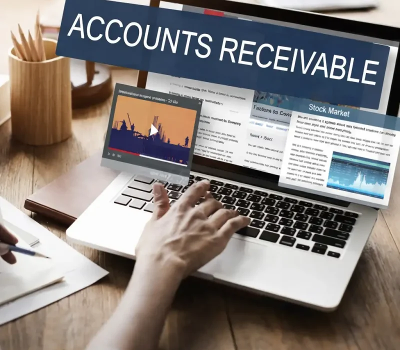 laptop screen showing account receivable management financial content at Predawn Accounting
